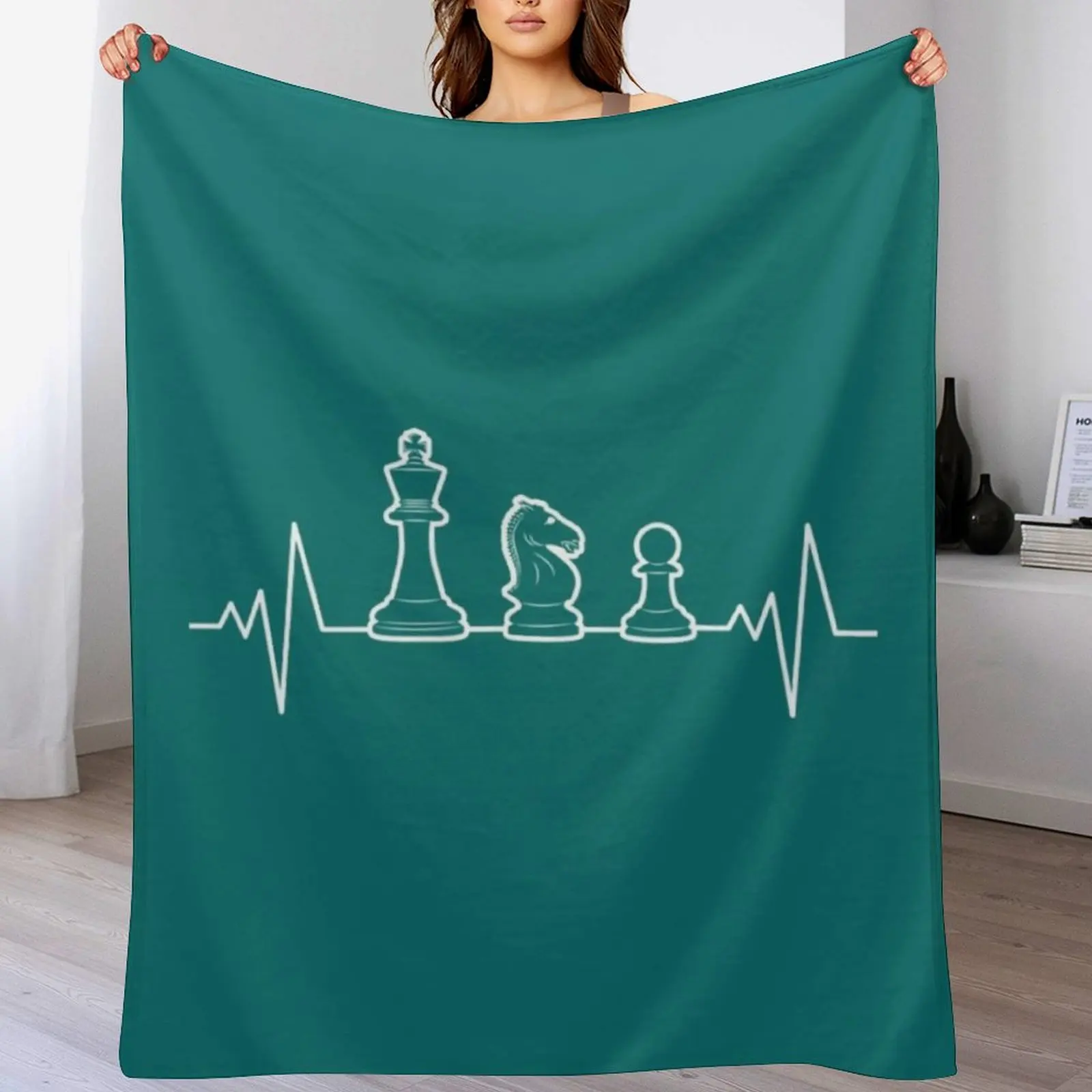Chess Heartbeat Gift Chess Master Chess Club Throw Blanket Warm Throw Blanket Gift for Anniversary