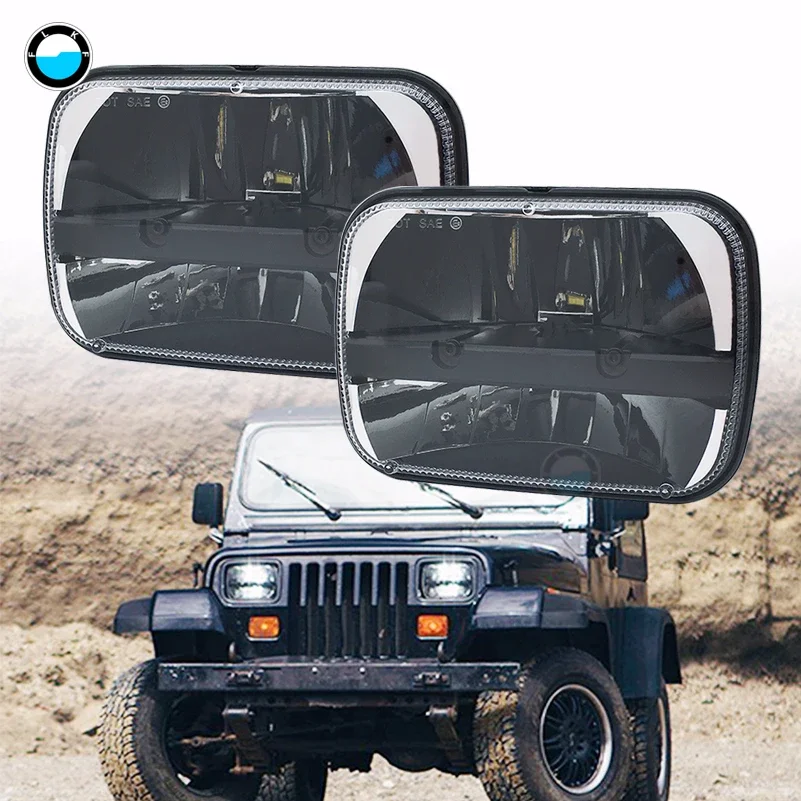 

2 pcs 5x 7 Inch led headlight High Low Beam Headlamp for jeep Wrangler YJ Cherokee XJ Trucks 4X4 Offroad.