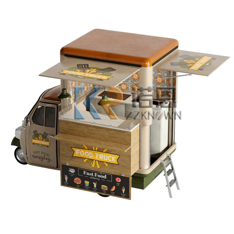 في الهواء الطلق بيتزا الهوت دوج عربة الشارع الخبز مخبز بيع أكشاك 3 عجلات الكهربائية المتنقلة القرد الغذاء شاحنة خمر عربة تقديم مأكولات