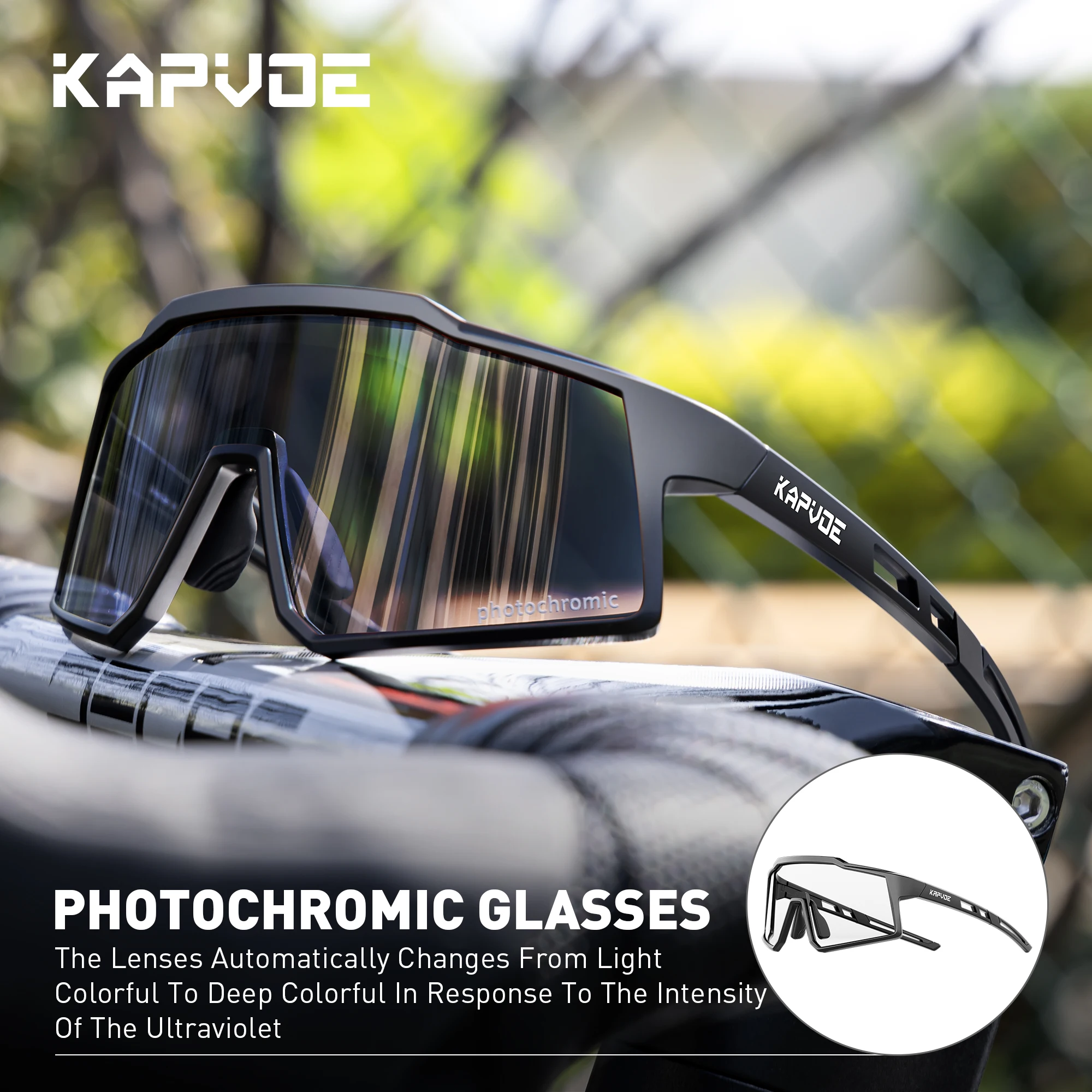 Kapvoe Kinder Photochrome Radfahren Kinder Brille Sonnenbrille MTB Junge Mädchen UV400 Baseball Jugend Brille Fahrrad Brille Skaten
