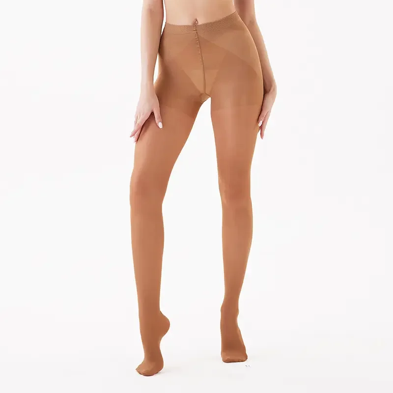 Women's 2-Pack Casual Plain Sheer Tights in Soft Polyamide Blend, High-Waist with Tummy Control, Run-Resistant, Basic, Shiny Sheer Tights - view 5