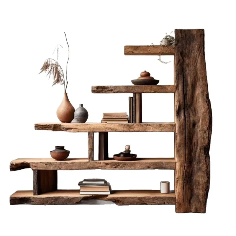 

Old elm bogu frame retro Duobao Pavilion tea set display stand