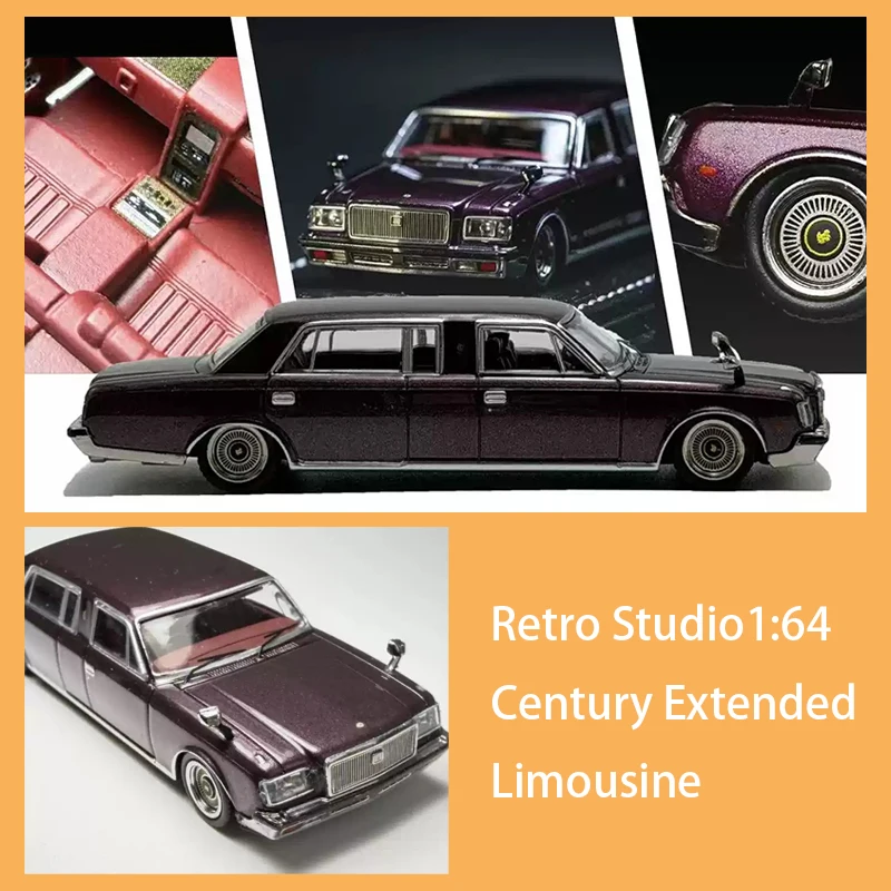 

Retro Studio Alloy 1:64 Century Extended Limousine Car Model Static Collection Decorated Souvenir Gift Hobby & Toys