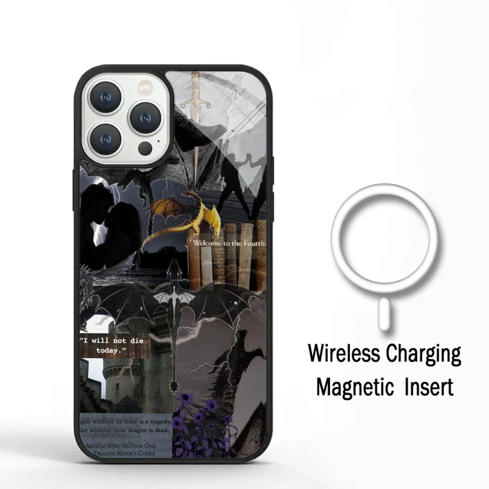 F-Fourth W-Wing Dragon Phone Case For IPhone 11 12 13 14 15 Plus Pro Max Mirror Acrylic Cover For Magsafe