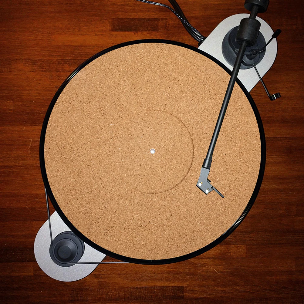 3Pcs Cork Record Player Slipmat Anti-Vibration Anti-Static Turntable Mat Noise Reduction Vinyl Pad Slipmats for Vinyl Turntable