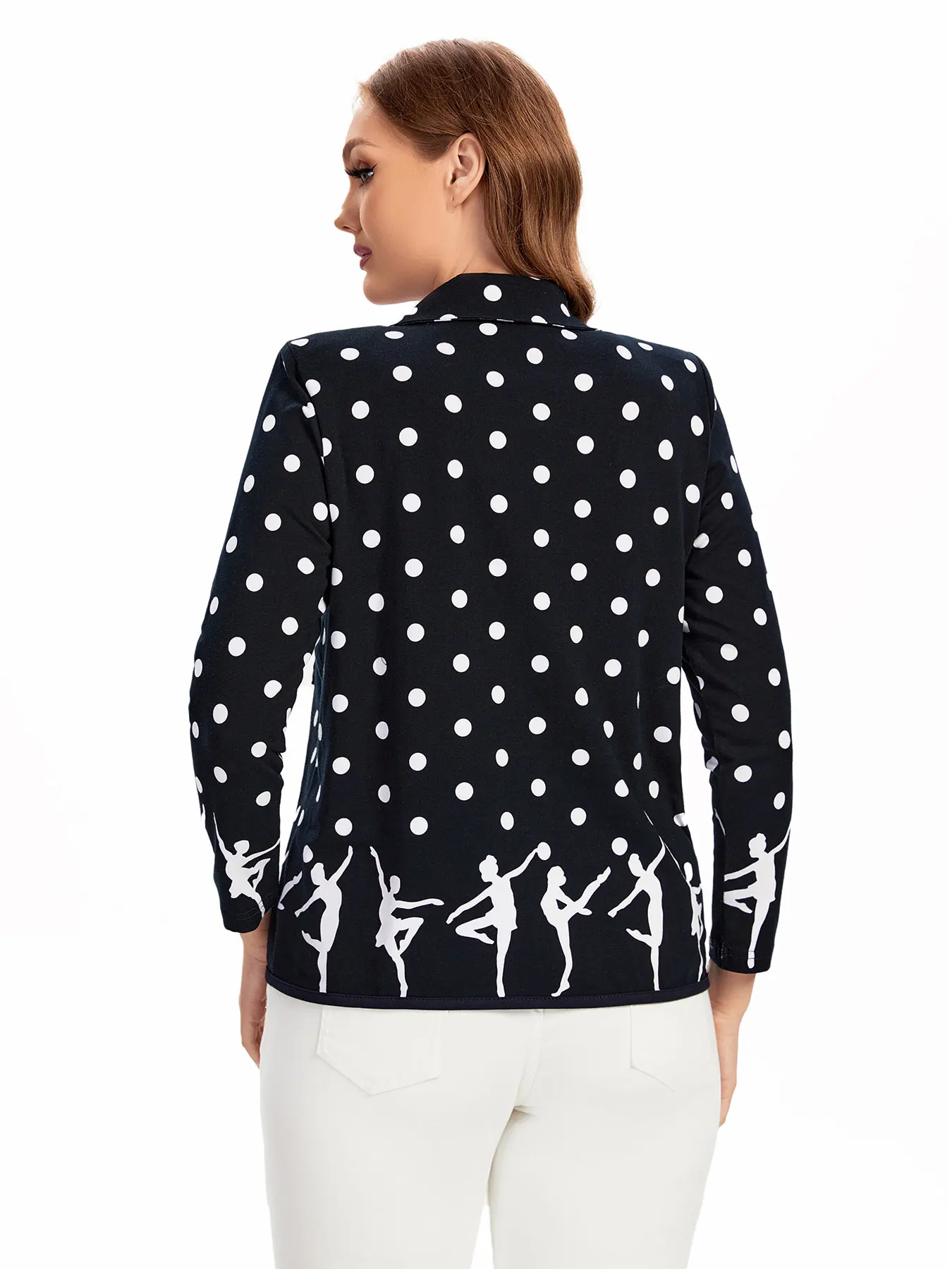 Damska koszula plus size, tkana, modna na wiosnę i jesień.