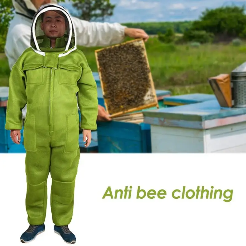 

Professional Full Body Beekeeping Clothe Beekeeper Protective Equipment Beekeeping Suit Beekeeper Costume Veil Hood Hat Anti-Bee