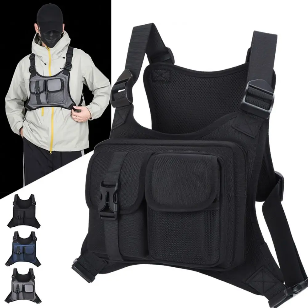 

Anti-Theft Sports Chest Bag Wear-resistant Waterproof Front Chest Pack Portable with Reflective Strips Running Vest Bag