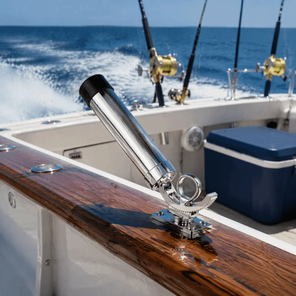 316 Stainless Steel Fishing Rod Holder 360 Degree Rotating Heavy Duty Boat Rod Mount Rotatable Marine Grade