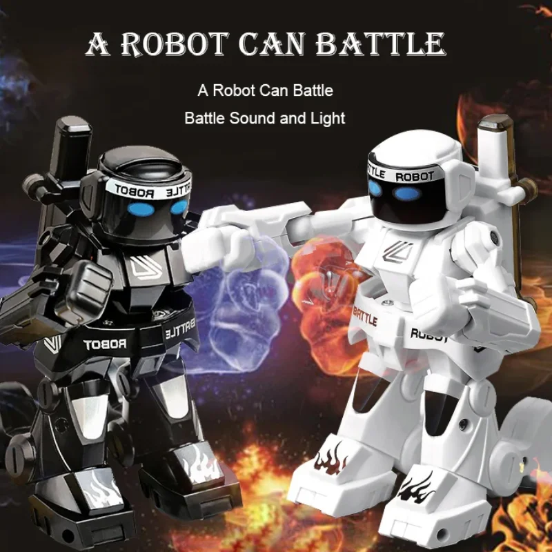 RC Robot Battle Boxing Toy para Crianças, 2-Controle de Combate Robô Toy, Detecção de Gesto, Luz Fresca, Efeitos Sonoros, Presente, 2.4G