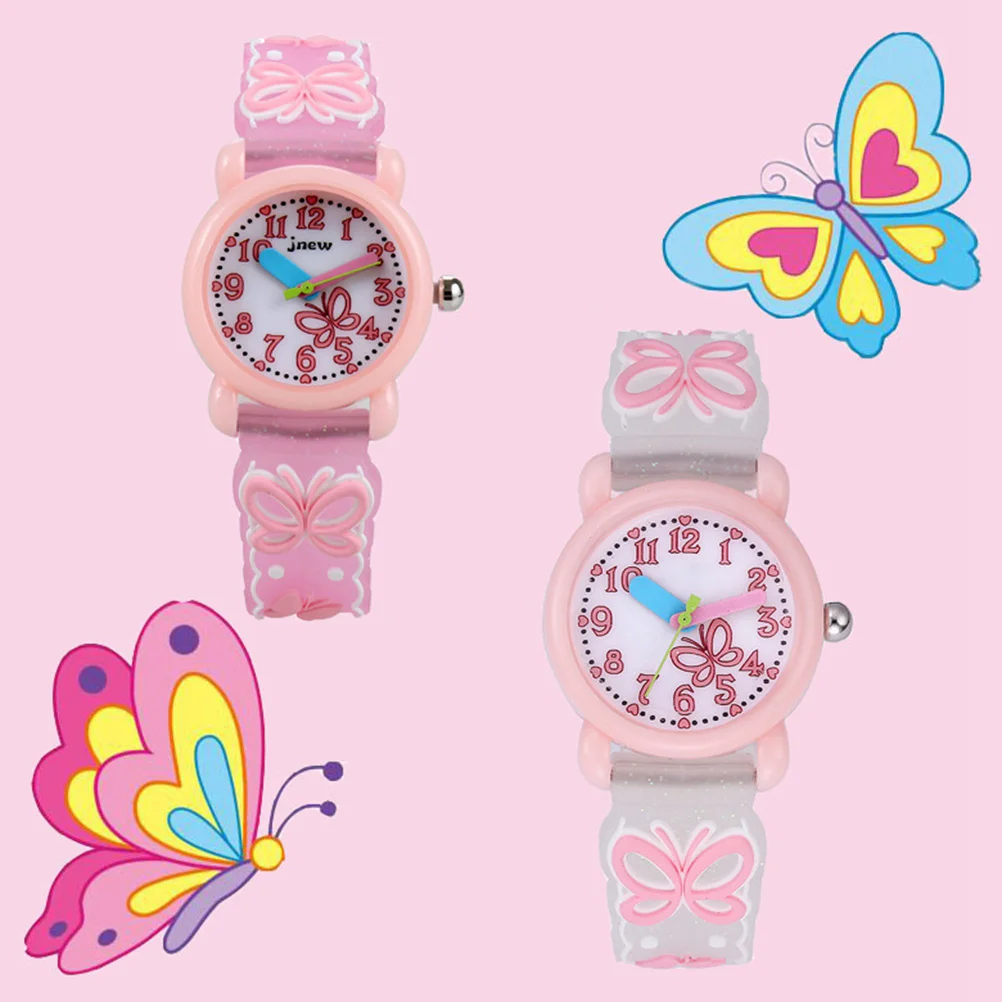 Cartoon Waterproof Watch 3D Design Large Round Window Easy Reading Comfortable Adjustable for White