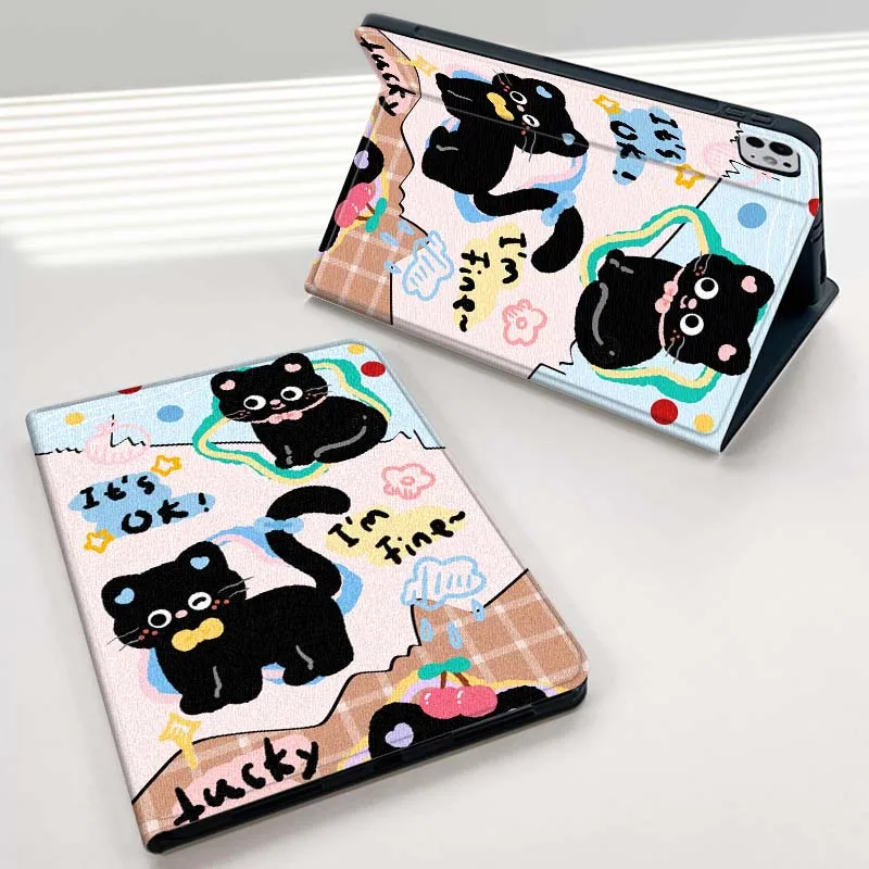 

Black Cat Collage Art Pattern For iPad Air Mini 9.7 2 4 5 11 6th 7th gen 13 3 1 2 4 5 6 7 7.9 10.9 10.5 Inch Tablet Case