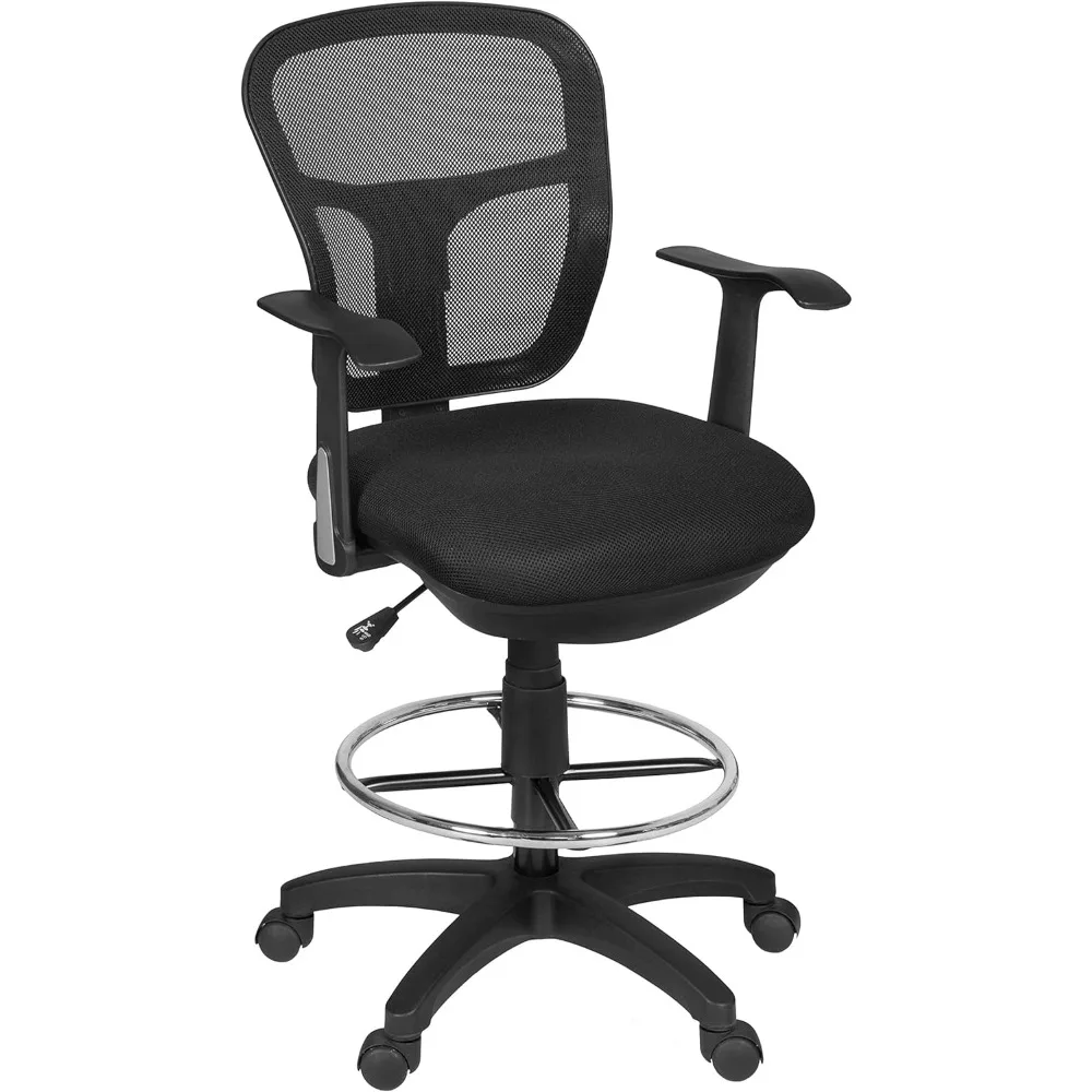 

Regency Harrison Mesh Back Rolling Adjustable Swivel Bar Height Drafting Stool – Ergonomic Tall Office Chair