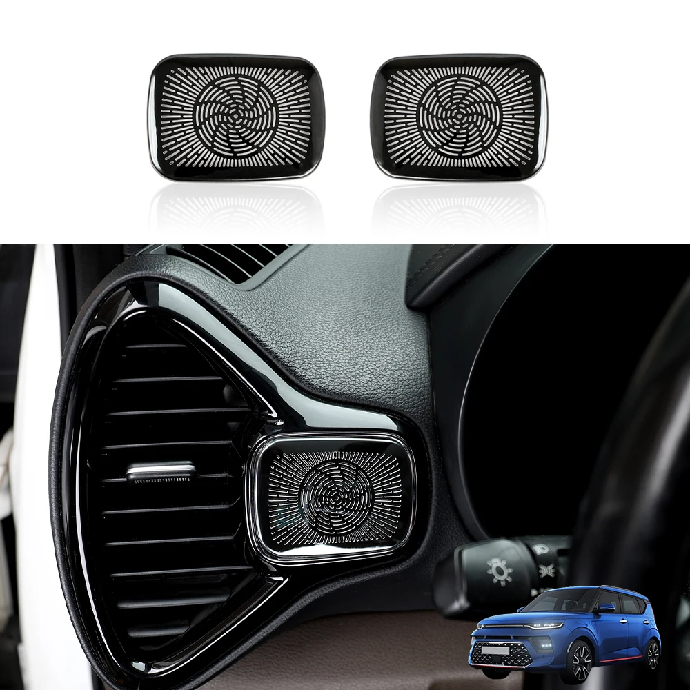 

Stainless Steels Upper Air Outlet Speaker Cover Steels Interior Speaker Decoration Trim Cover For Kia Soul 2020-2025 LHD