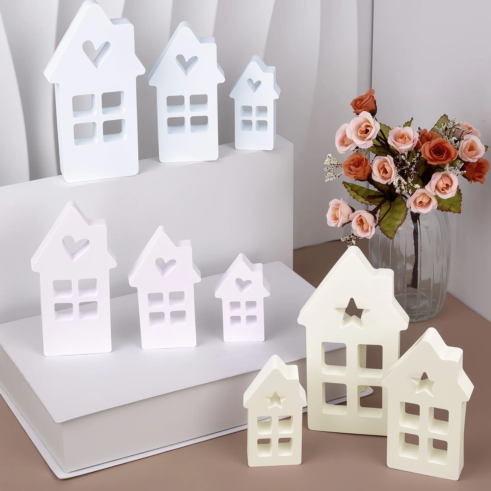 

Милый дом в форме сердца, силиконовая форма, звездные домики, бетонные формы, литейные формы, сделай сам, гипс, домашнее ремесло, украшение, форма из смолы