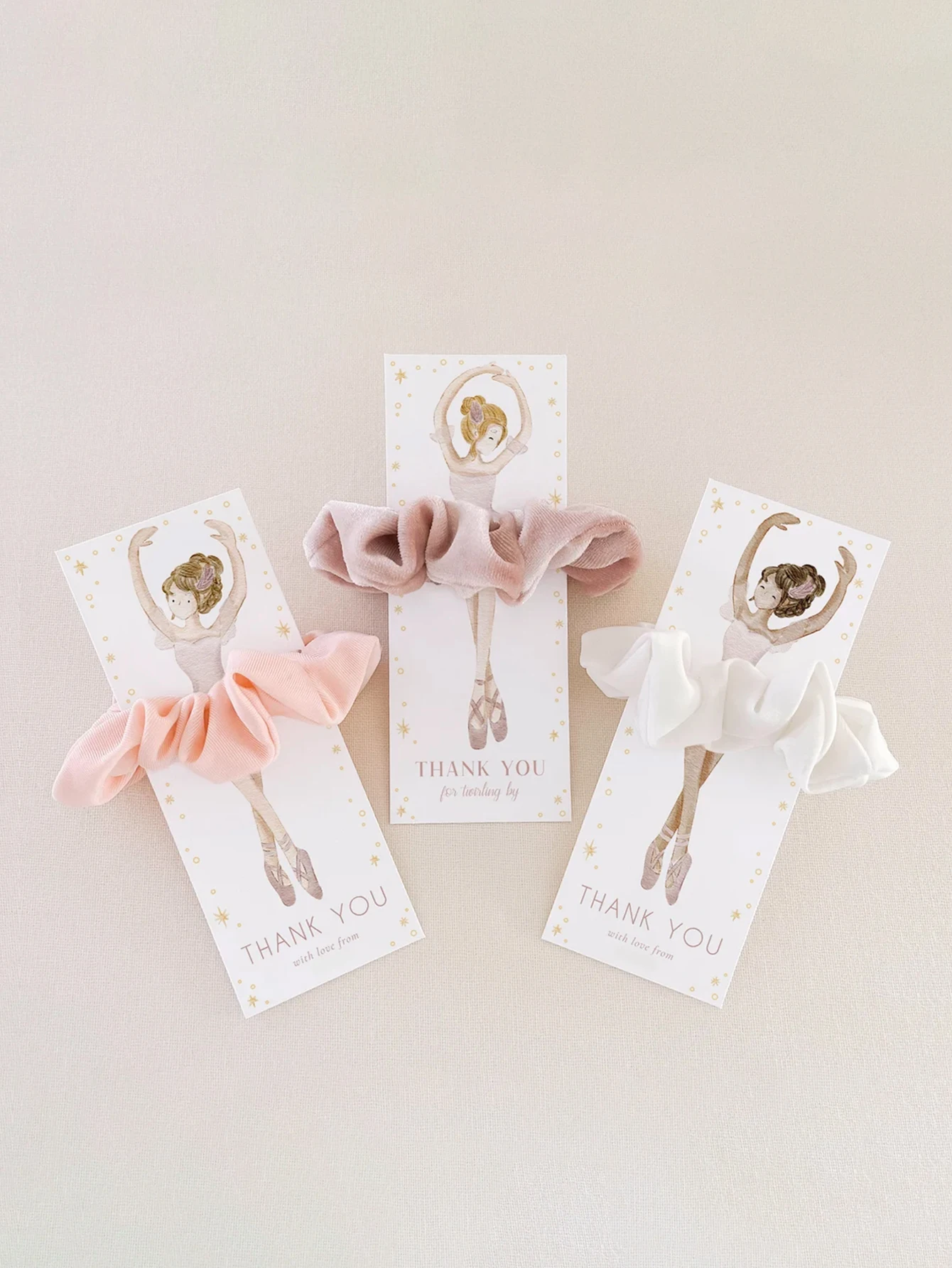 Bonitas tarjetas con etiquetas de bailarina para niñas, bailarina de Ballet, recuerdo de fiesta, tarjeta de Scrunchie de cumpleaños, tutú, etiquetas bonitas para Scrunchie