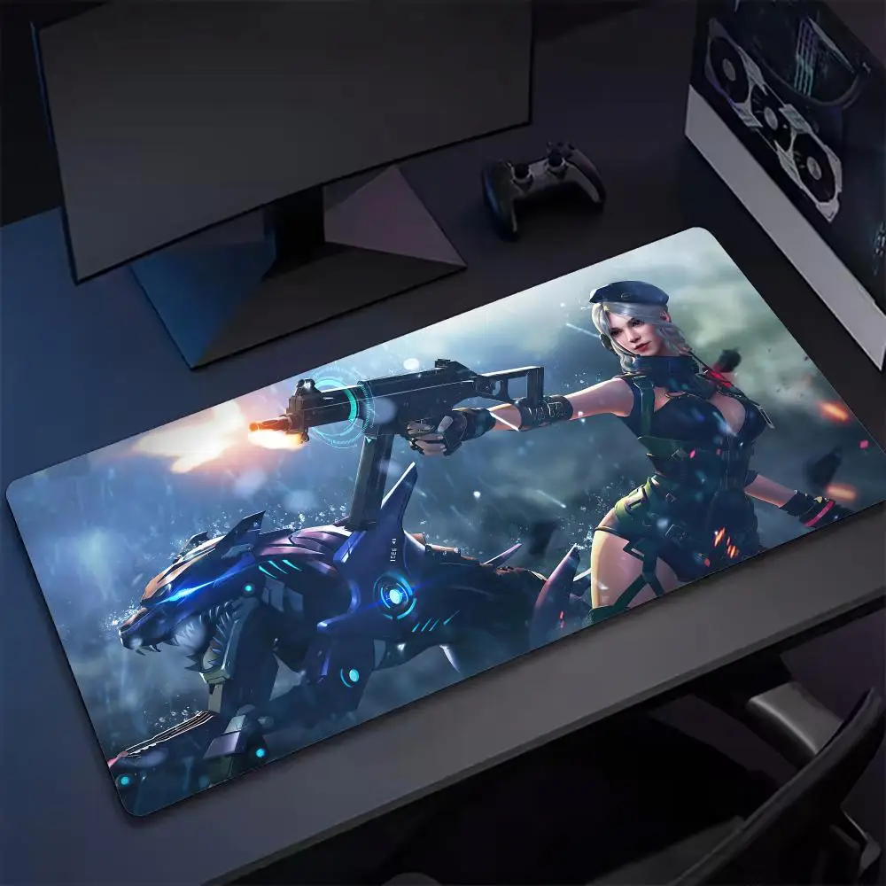Gamer F-Free F-Fire Cool Mouse Pad Tapetes de Mesa Teclado, Borracha Kawai, Tapete de Mesa Antiderrapante, XXL90x40 см