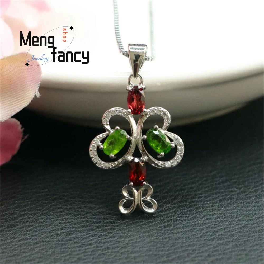 

Natural Tourmaline Butterfly Pendant Exquisite Elegant Simple High-grade Necklace Full Diamond Crystal Luxury Fashion Jewellery