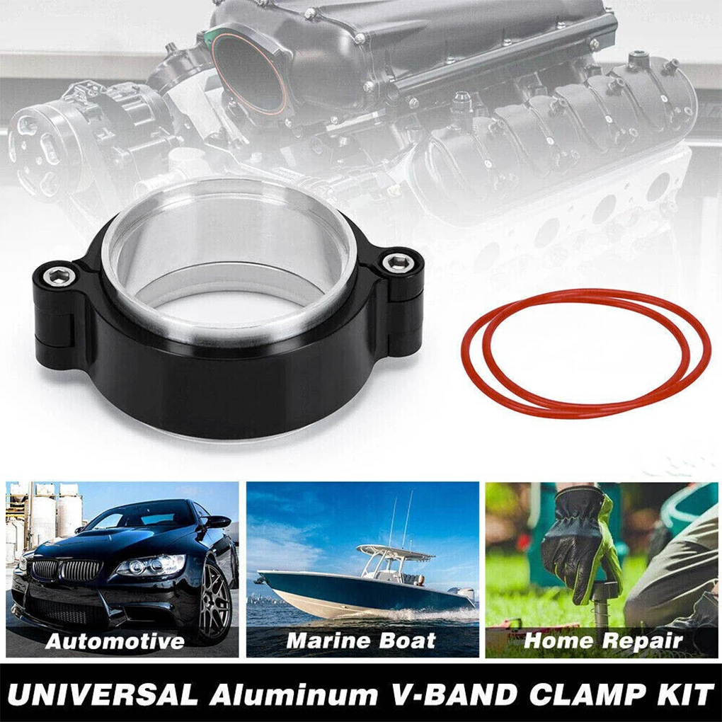 Aluminum Alloy 76mm Exhaust V Band Clamp Turbo Exhaust Pipe Vband Clamp With Flange System Assembly