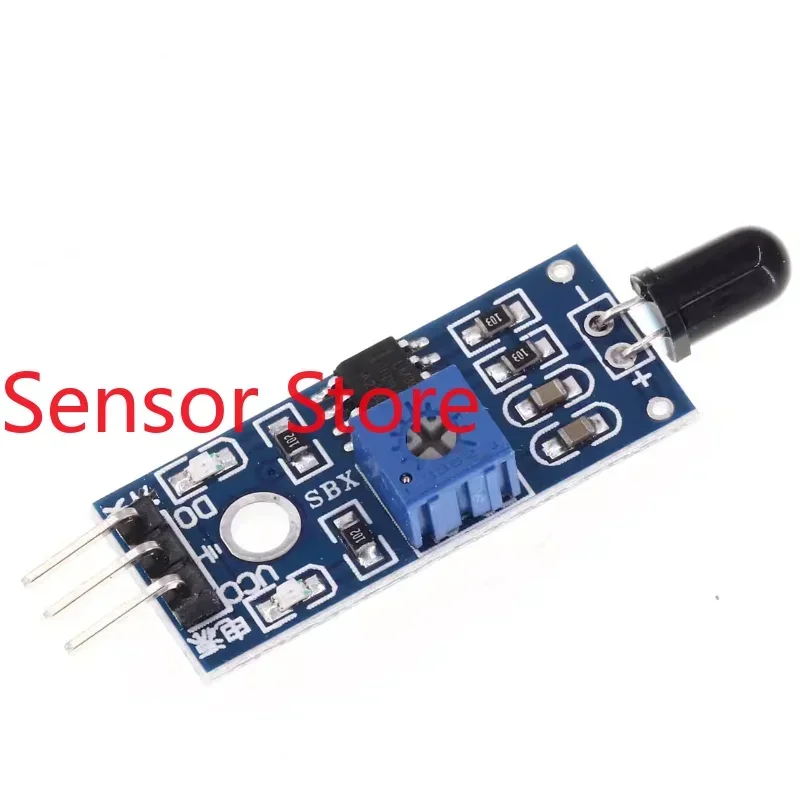 5PCS Blue Plate Flame Sensor Module, Fire Source Detection  Infrared Receiver Module (3-wire System)
