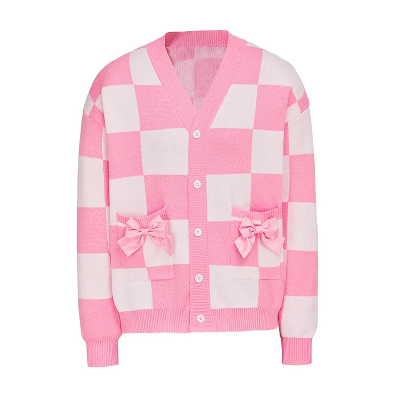 

Movie Margot Robbie Cosplay Costume Pink Cute Sweater Casual Jacket Top Outfit Halloween Clothing