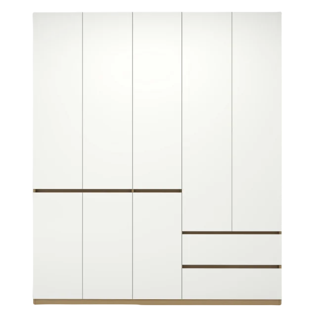 Wardrobe home bedroom solid wood customization, simple and modern segmented handle-free whole house wardrobe customization