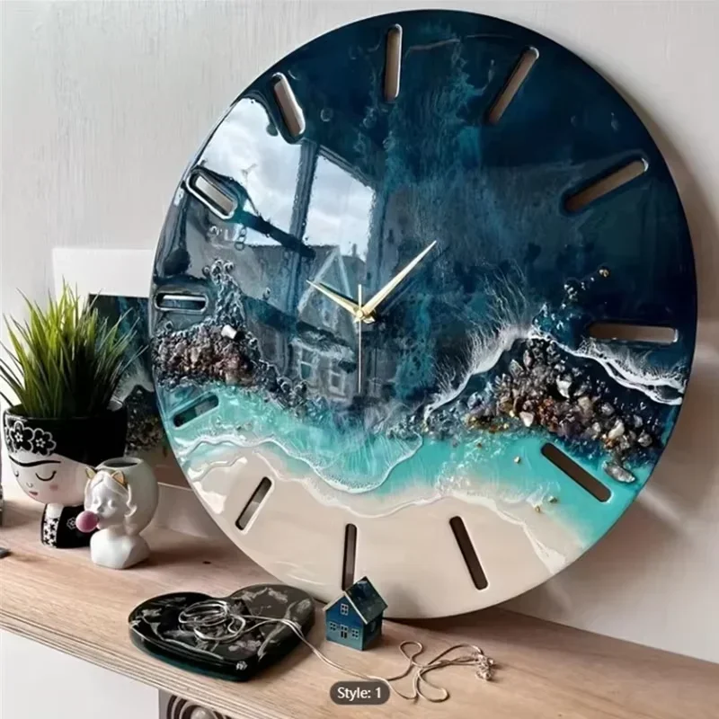 2026-Big Size Silicone Clock Mold, DIY, Square, Round, Clock, Watch Mould, Wall Hanging, Decorative Mirror, Epoxy Resin