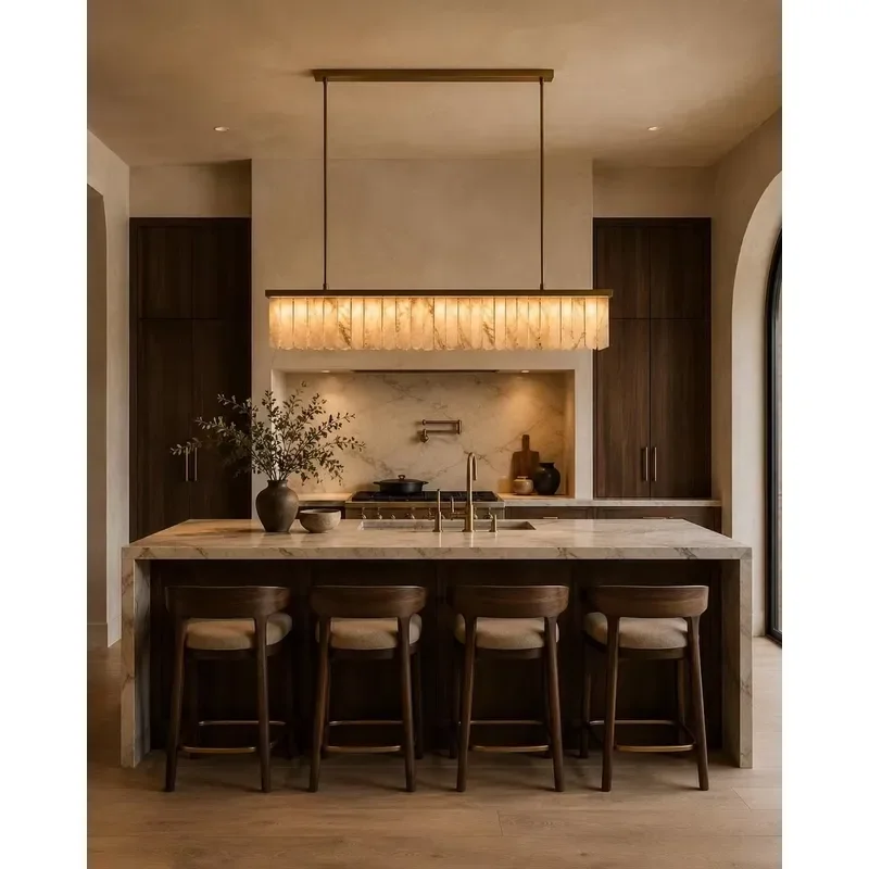 Marble Chandelier Luxury Alabaster Pendant Light for Kitchen Island Dining Room Modern Ceiling Fixture Home Decor Lighting