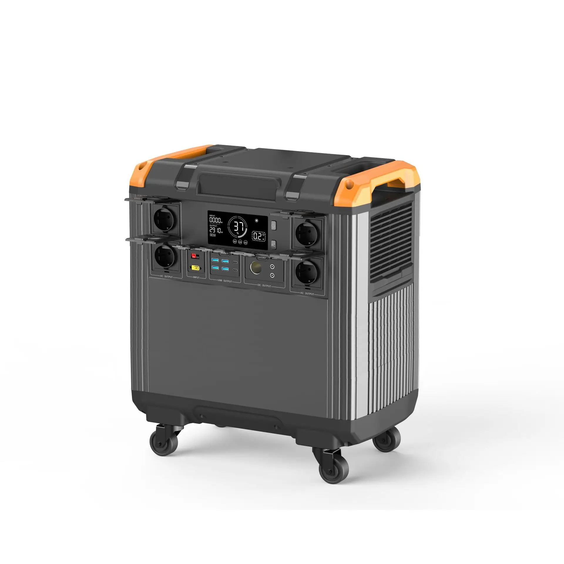 Portable Fast Charging Energy Storage Power Station 3000W High Capacity Mobile Solar Generator Camping Outdoor Truck 200W Solar