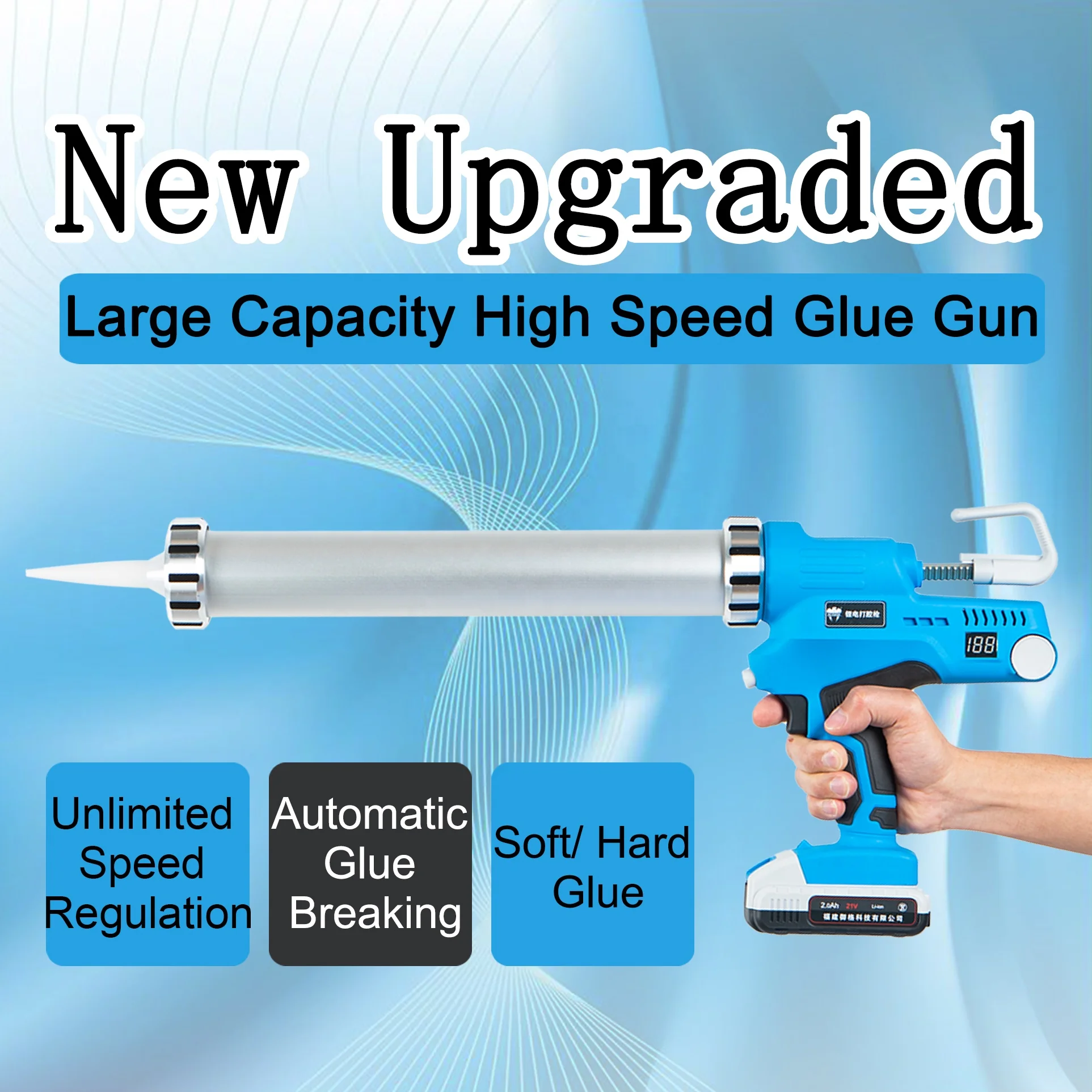 Special Construction Tools Automatic Power Charging Adjustable Double Type Lithium Electric Cordless Battery Caulking Gun