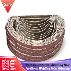 25Pcs 10*330mm/13*457mm/15*452mm/20*520mm Abrasive Sanding Belts Sander 40-1000 Grits For Wood,Metal ,Plastic,Grinding Polishing