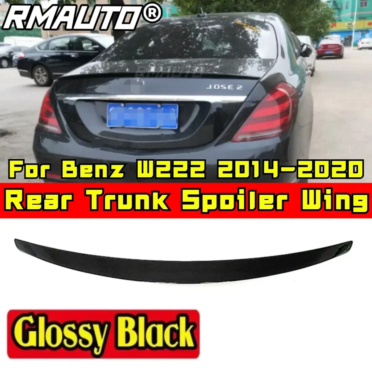 For Mercedes Benz S-Class W222 S300 S350 S400 S500 S550 S63 4 Door 2014-2020 Rear Spoiler Wing Body Kit Car Rear Trunk Spoiler