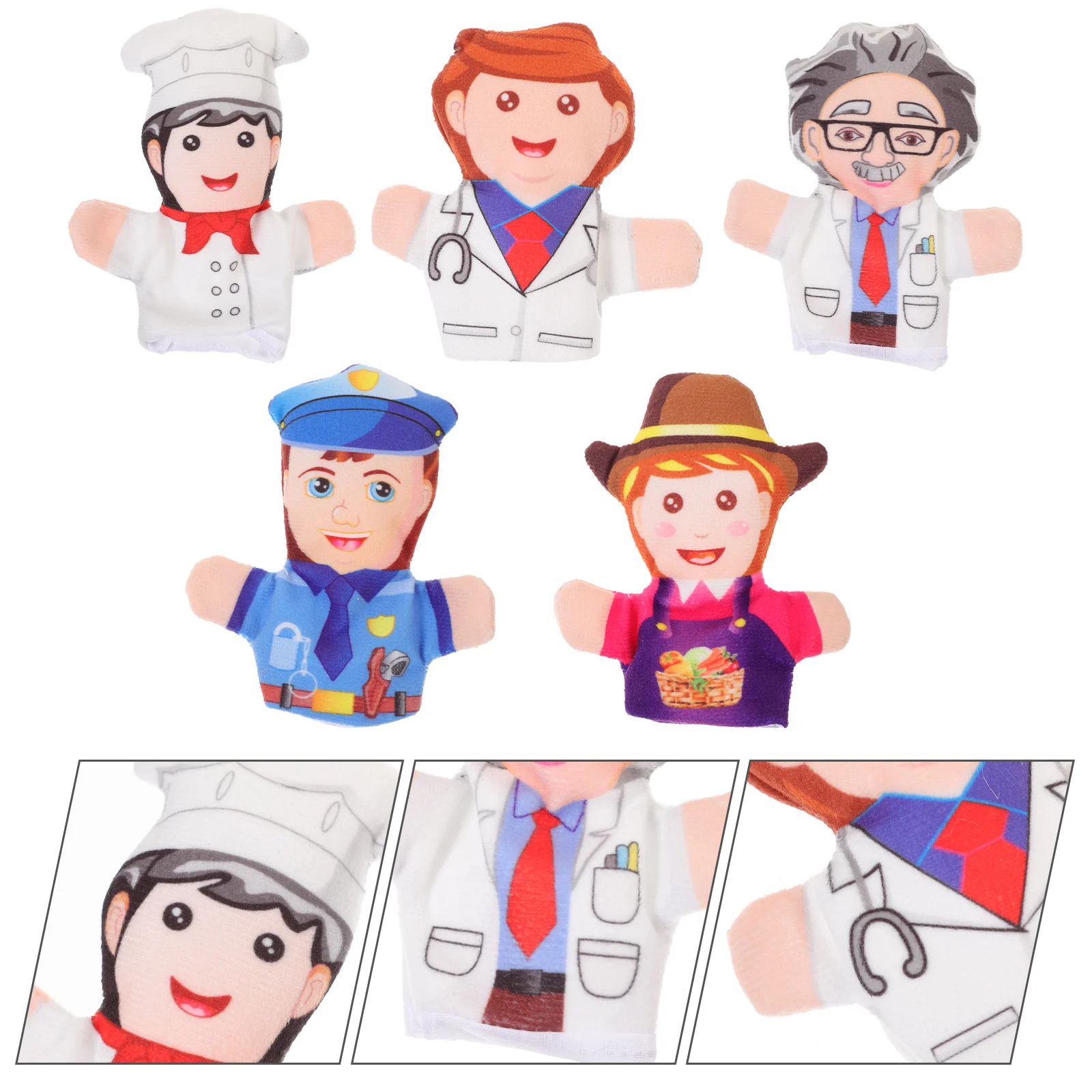 5 Pcs Professional Puppet Finger Puppets Story Kids Toys Toddler Cute Shape