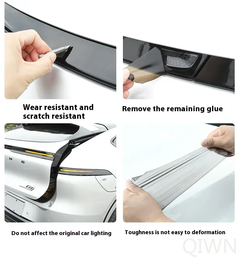 QIWN For Xpeng G6 Xiaopeng Car Lamp FilmTransparent Light Black PVC Film Tint Headlight Taillight Wrap Cover Film