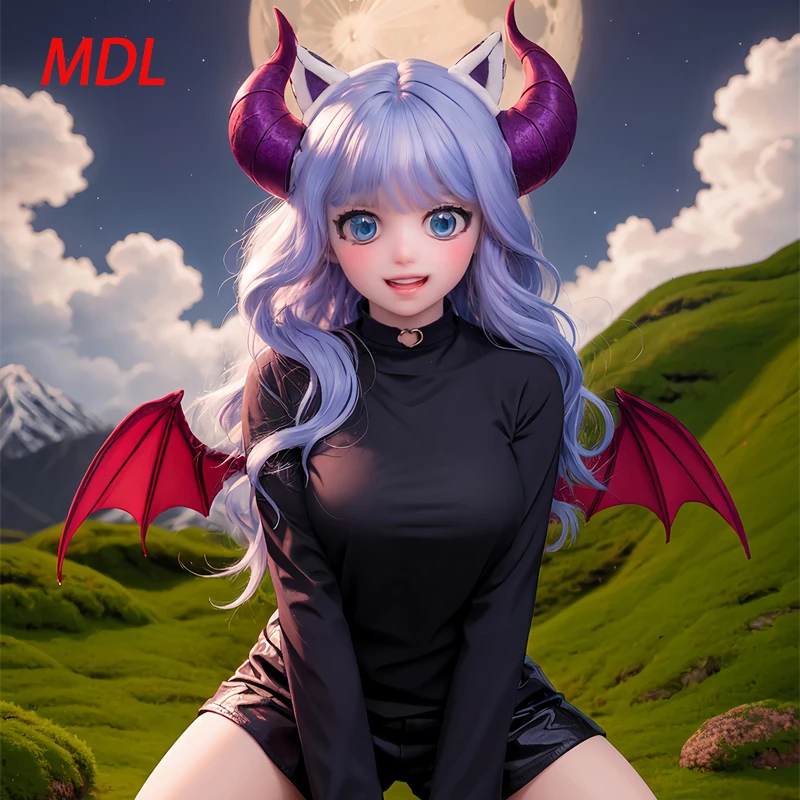 MDL-100cm Cartoon Quadratic Red Horned Devil Doll Adjustable Joint Resin Material BJD Model Collection Humanoid Toy Store