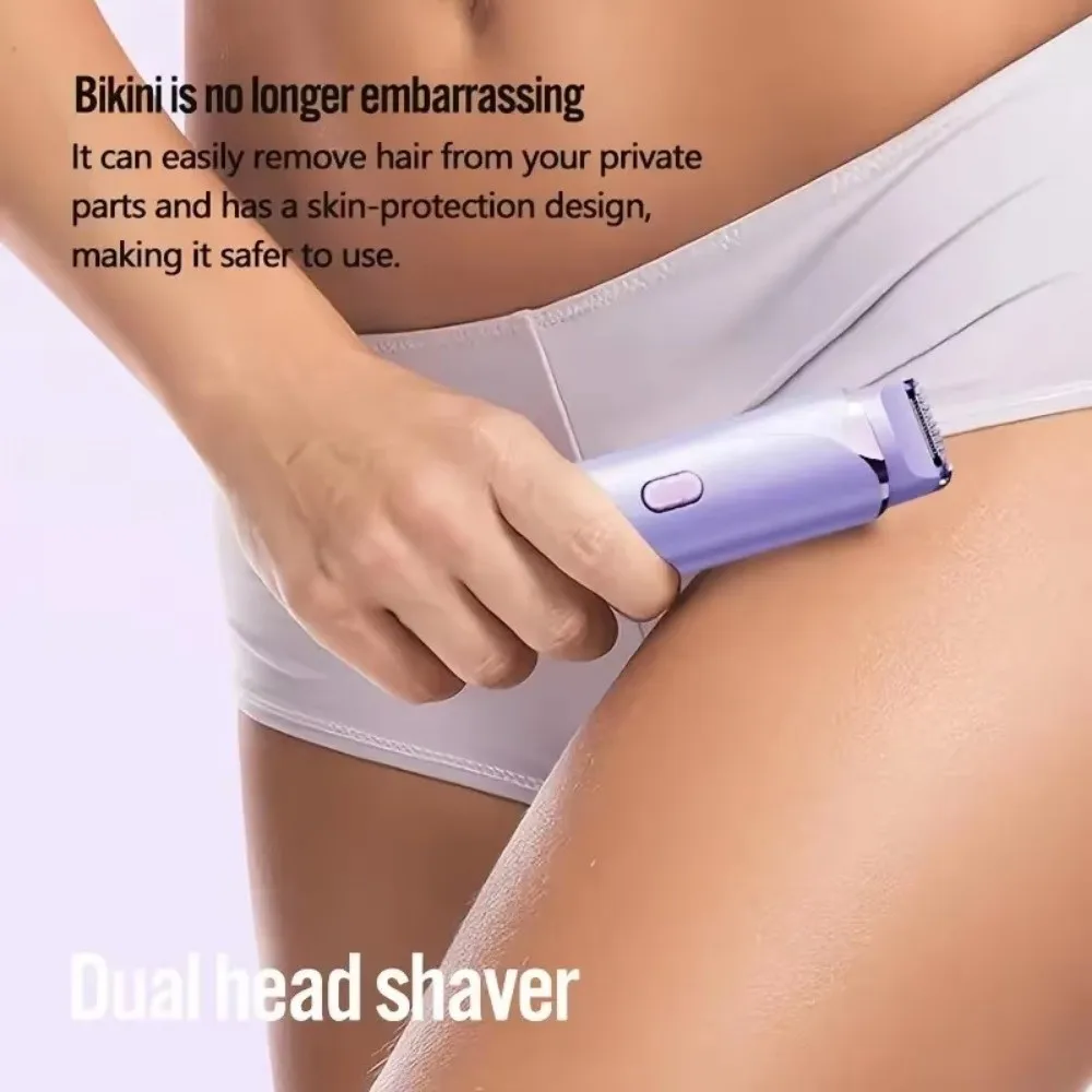 

Double Razor Head Multi-function Epilator Gentle Painless Electric Shaver Mini Size USB Rechargeable Bikini Trimmer Legs Body