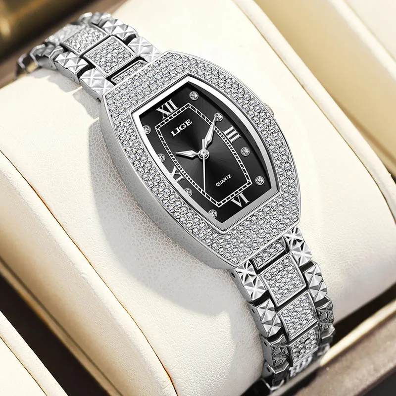 LIGE Sports Watch for Women Simple Square Fashion Waterproof Bracelet Quartz Wristwatch Students Ladies Watches Reloj Mujer+BOX