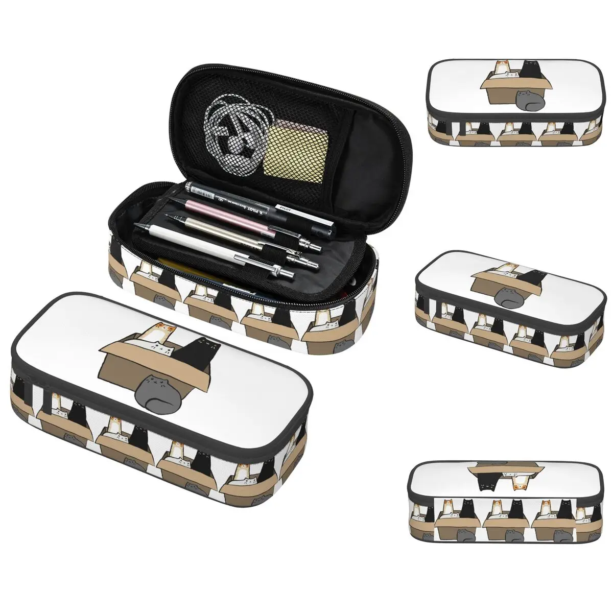 

Cats In A Box Pencil Case for Students School Pen Box Pencil Bag Stationery Supplies Pen Holder Bag