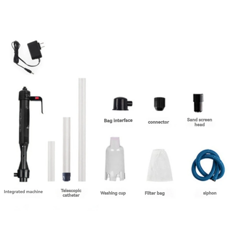 AT51-Aquarium Electric Water Changer Siphon,กรวดทําความสะอาดปั๊มกรอง,น้ําที่มีประสิทธิภาพเปลี่ยนเครื่องมือทําความสะอาดสําหรับถังปลา
