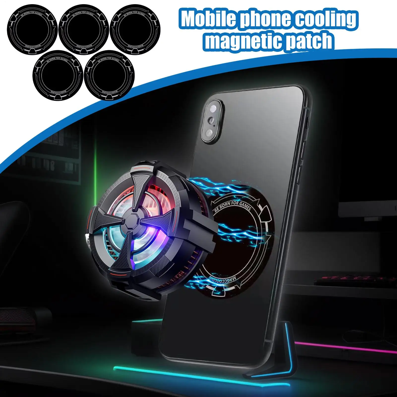 Phone Cooling Pad Magnetic Phone Cooler Metal Patch Adhesive Smartphone Cooling Patch 5 Pieces Tablet Radiator Iron Sheet For