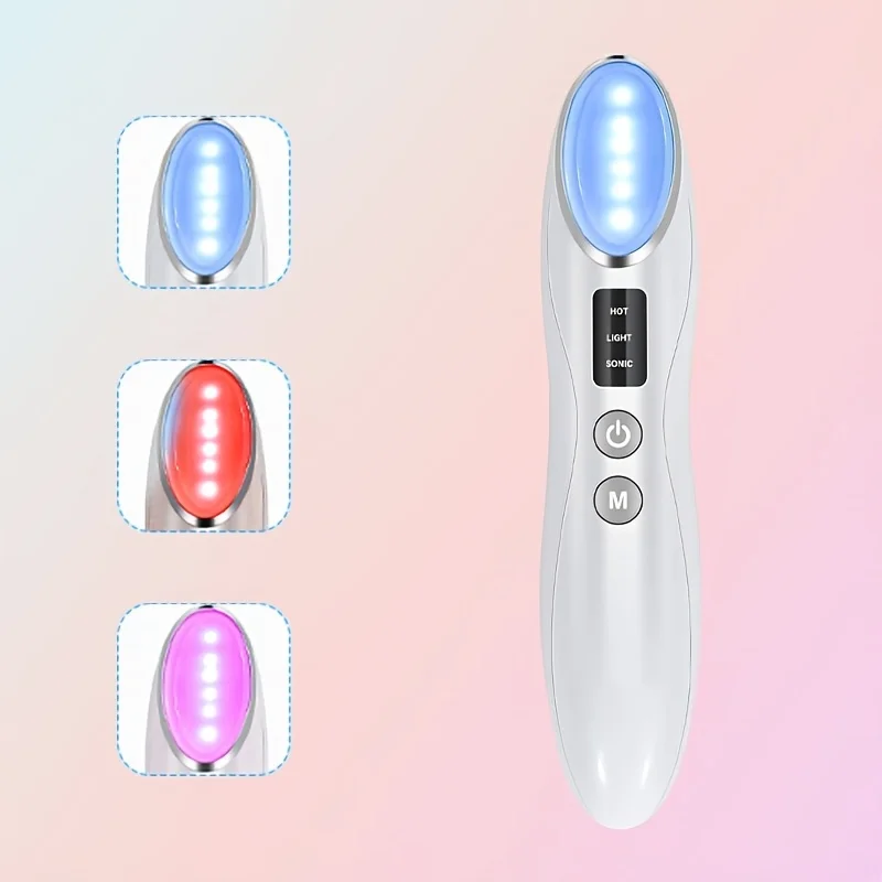 Electric Eye Massager Pen LED Photon Therapy Vibration Heated Anti-aging Wrinkle Removal Device Dark Circle Puffiness Skin Care