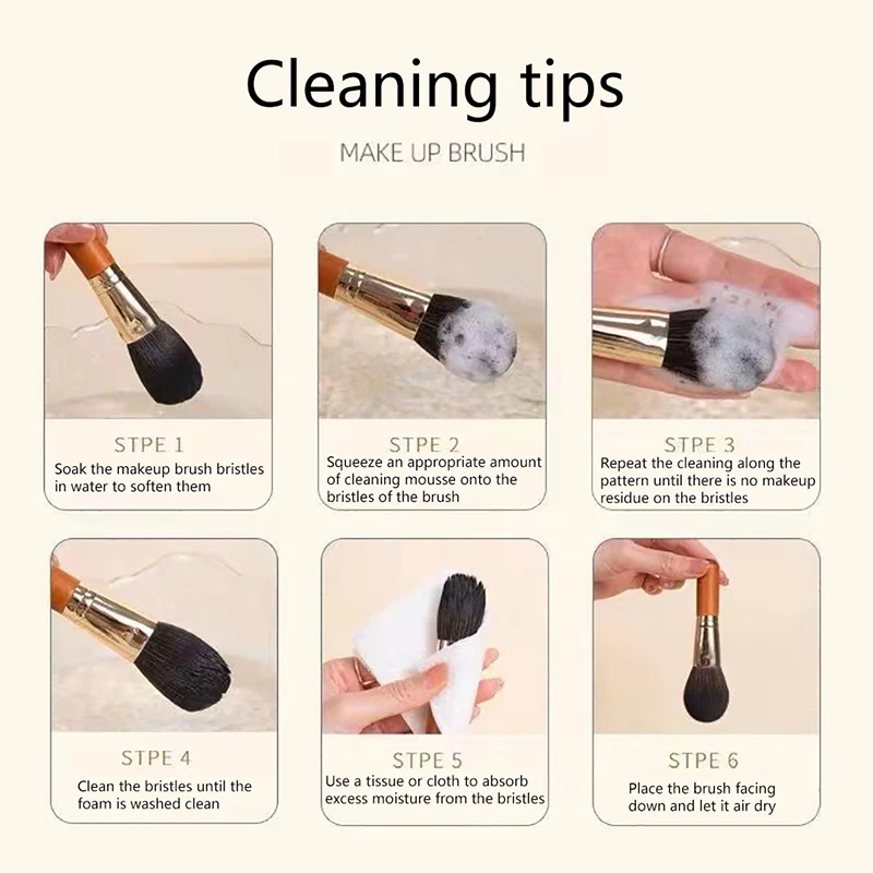 [MP] 9 pièces ensemble de pinceaux de maquillage portables Mini pinceau cosmétique poudre fond de teint Blush floraison sourcil fard à paupières Kit de pinceaux