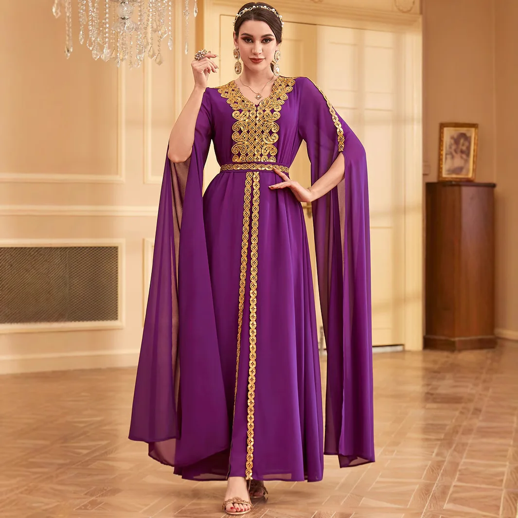 

Arabian evening dress robe Dubai fashion simple temperament elegant resort style high-end luxury banquet party
