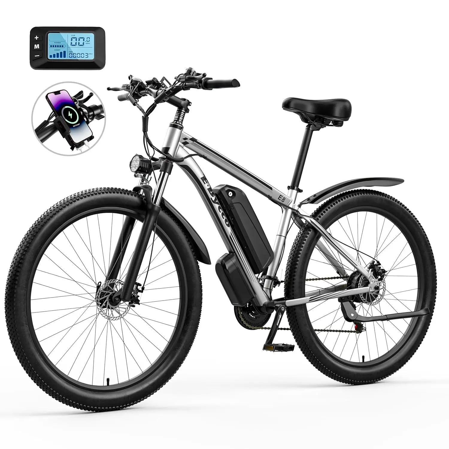

29' Electric Bike for Adults 48V 17.5AH Battery 750W Peak 1000W E-Bike Mountain Ebike Pedal Assist Throttle Customized