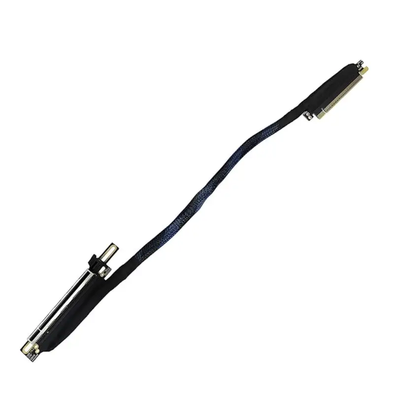 652F Fast Speed 64GT/s PCIe 5.0 GPU Extension Cable 270° Turn Braided Wiring Cord Bidirectional Bandwidth Left Exit