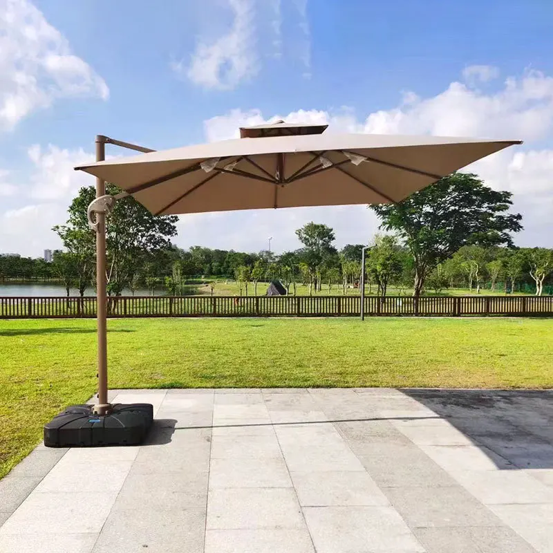 

High Quality Modern Sun Waterpoof Hanging Market Umbrellas Beach Garden Patio Umbrellas Bases Outdoor Cantilever Umbrella