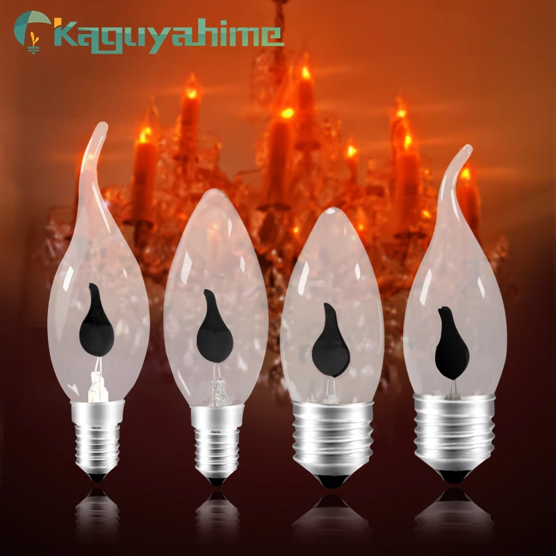 Kaguyahime LED E14 E27 Candle Bulb Flame Effect Flicker Fire/Filament Edison/LED SMD Candle Light Fire Retro Decor LED Bulb Lamp