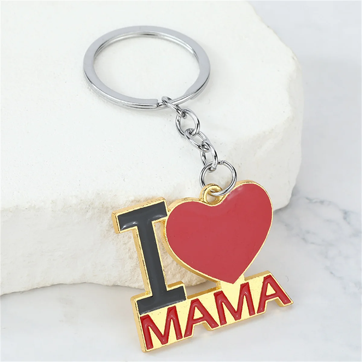 Niedlicher Kreativer Schlüsselanhänger Ich Liebe DAD MOM MAMA PAPA Personalisierter Schmuck Accessoires für Party Festival Muttertag Vatertag Geschenk – Detail 4