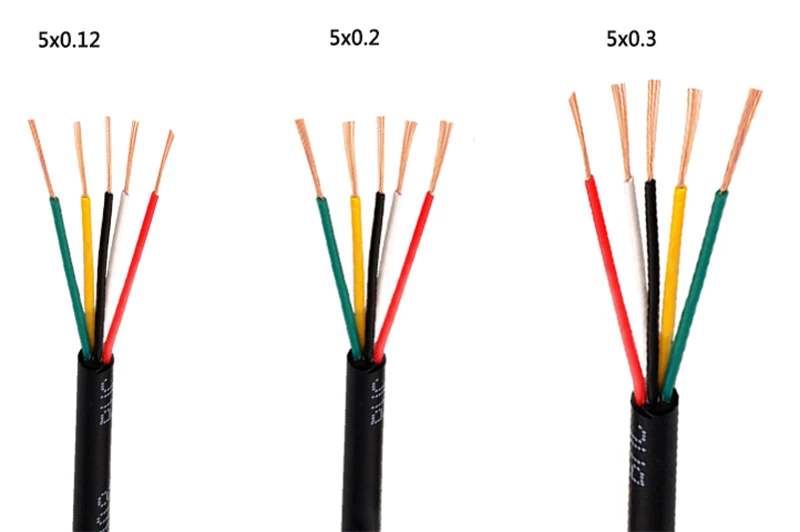 RVV-Elektrokabel, 2 Meter, 2/3/4/5/6/7/8 Kerne, 26/24/22/20/18 AWG, Steuersignaldraht, Kupferisoliertes, ummanteltes PVC-Kabel – Detail 10