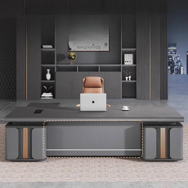 Designer Storage Executive Office Desk Modern Luxury Large Adjustable Computer Desk Standing Study Scrivania Work Station Table